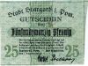 banknot 25 Pfennig z 1920 roku awers